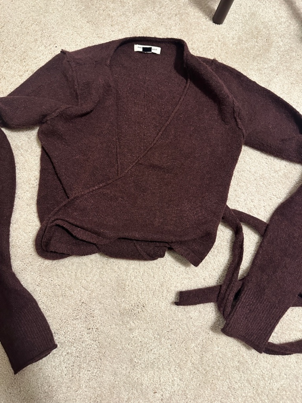 American Eagle Outfitters Wrap-Style Sweater in Plum